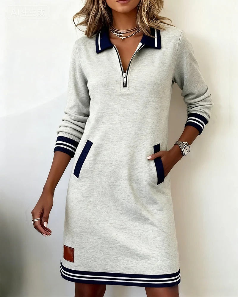 Gwen - Lapel Collar Midi Dress