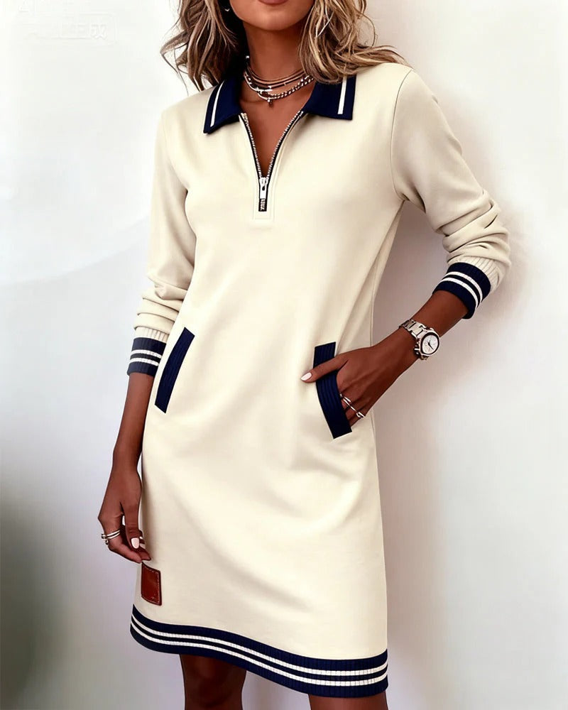 Gwen - Lapel Collar Midi Dress
