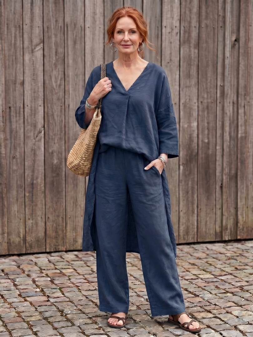 Onyx | Relaxed Tunic Top and Wide Leg Trouser Set