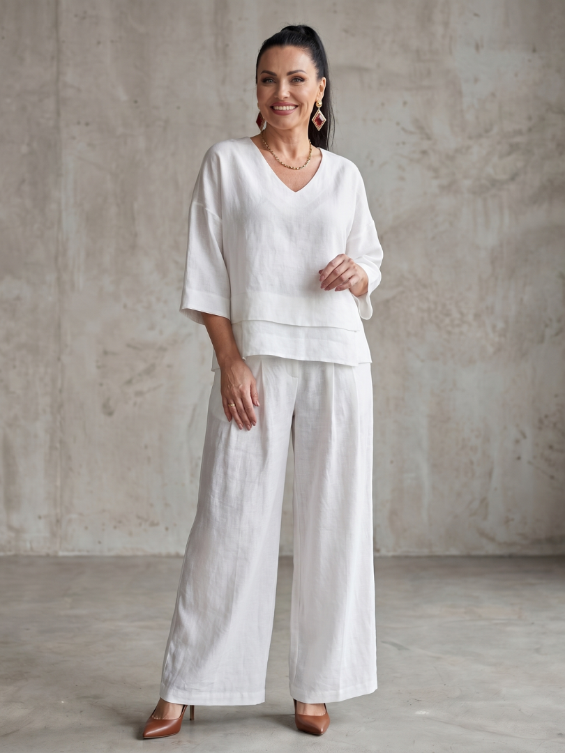 River | Layered Top and Wide Leg Trouser Set