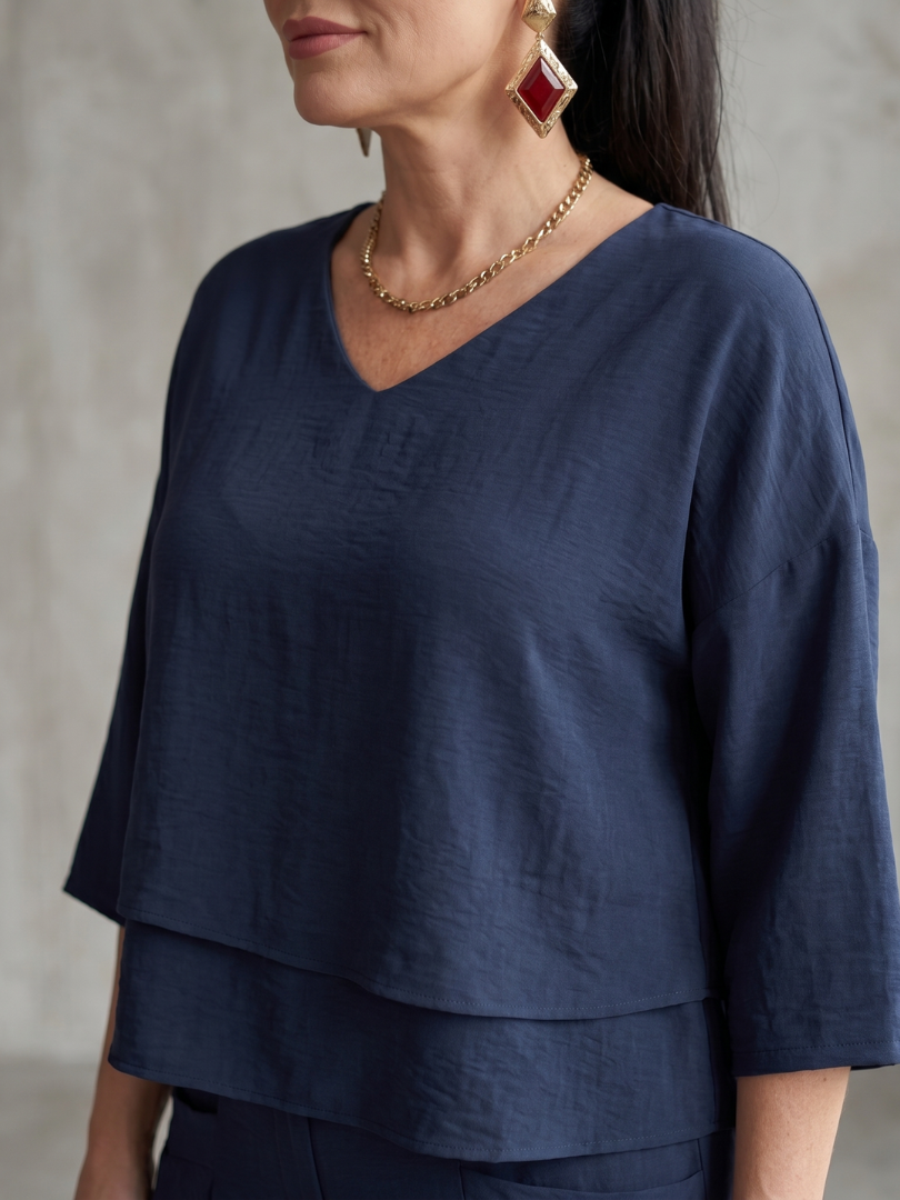 River | Layered Top and Wide Leg Trouser Set