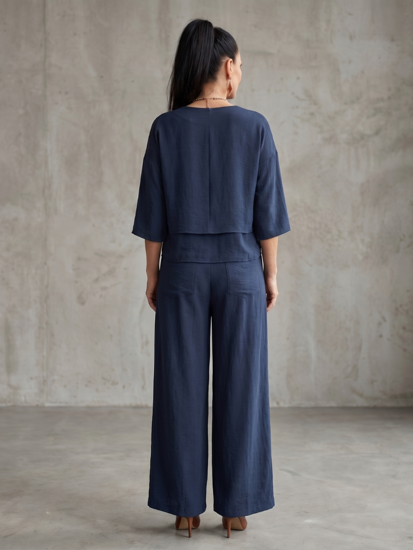 River | Layered Top and Wide Leg Trouser Set