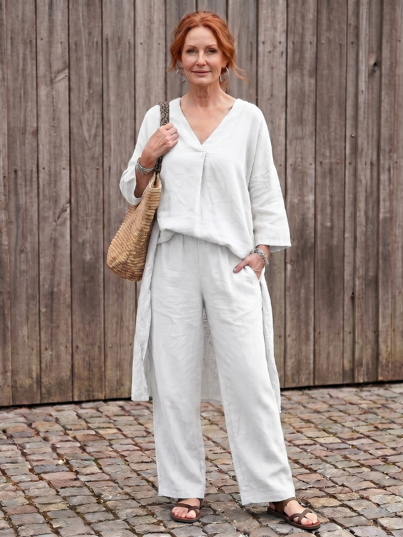 Onyx | Relaxed Tunic Top and Wide Leg Trouser Set