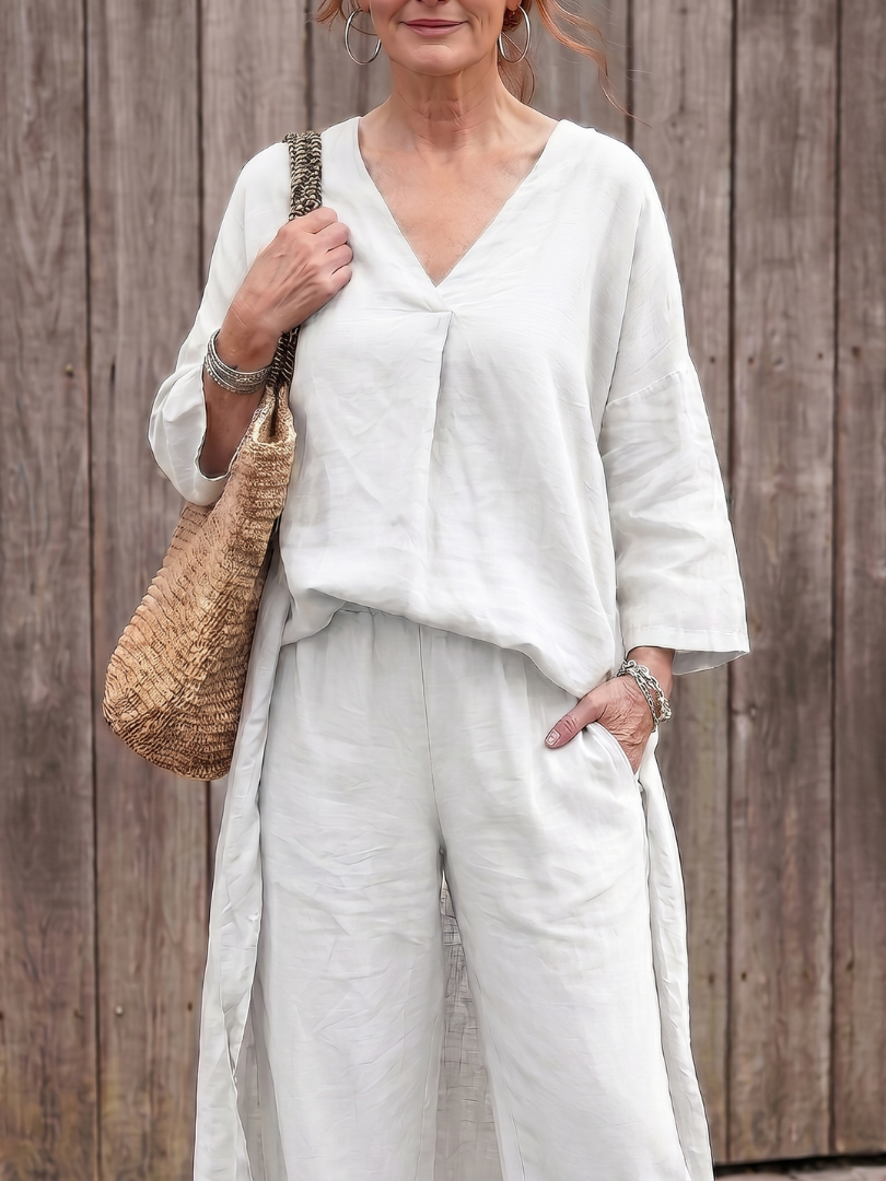 Onyx | Relaxed Tunic Top and Wide Leg Trouser Set