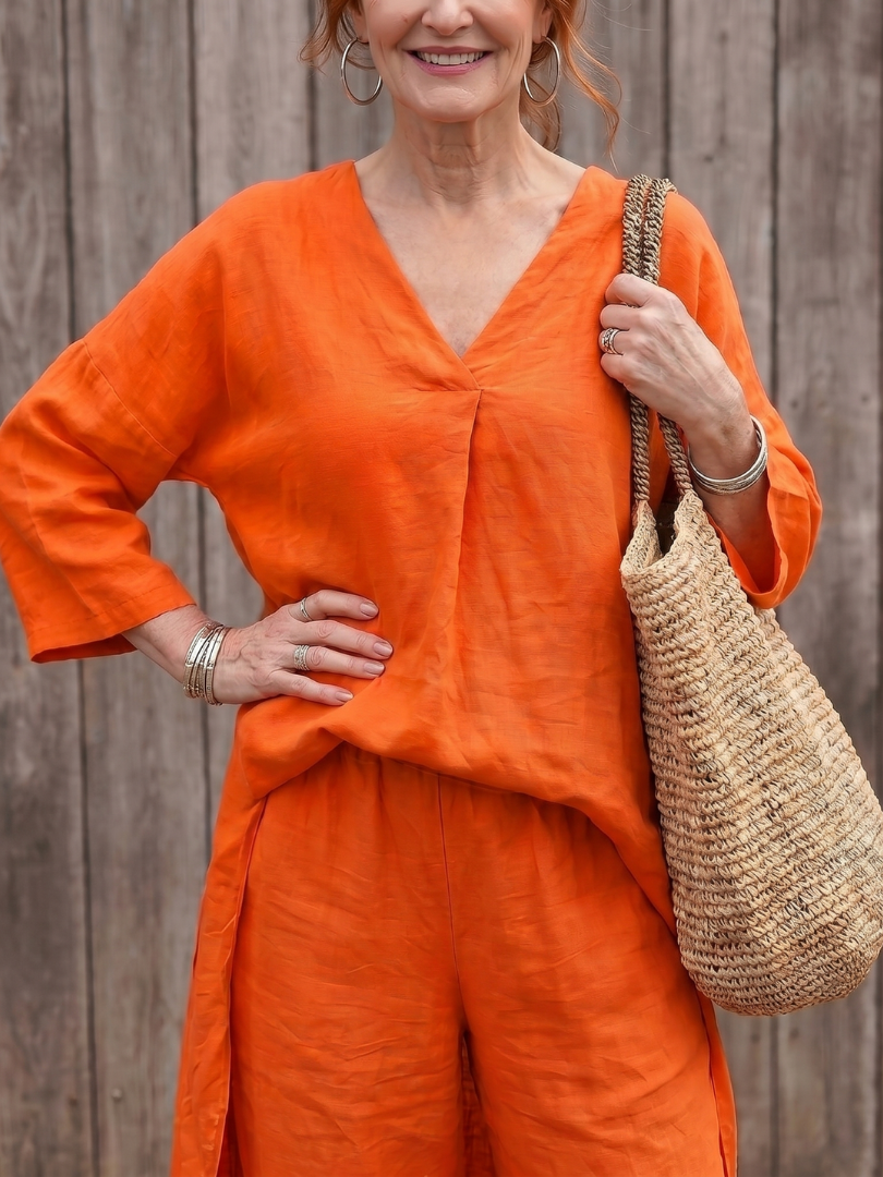 Onyx | Relaxed Tunic Top and Wide Leg Trouser Set