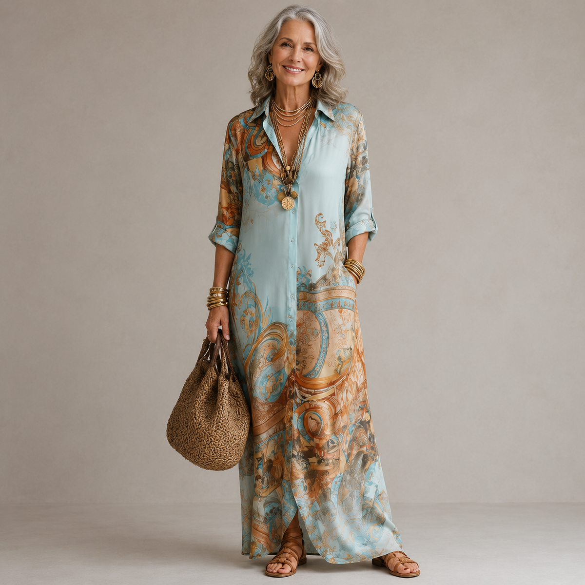 Evalexy I | Luxury Print Maxi Dress