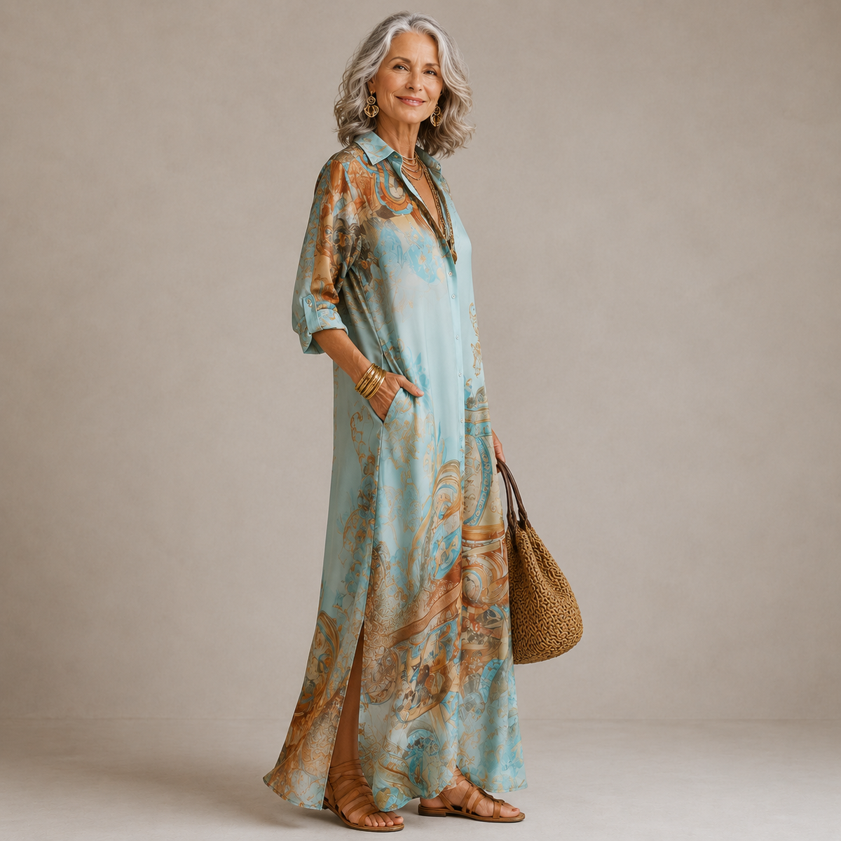 Evalexy I | Luxury Print Maxi Dress