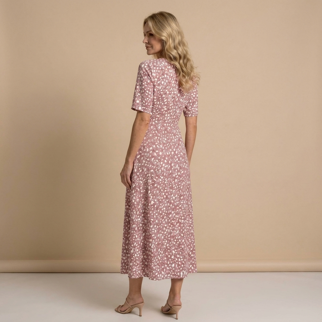 Clara | Elegant Midi Dress with Tummy Concealing Design