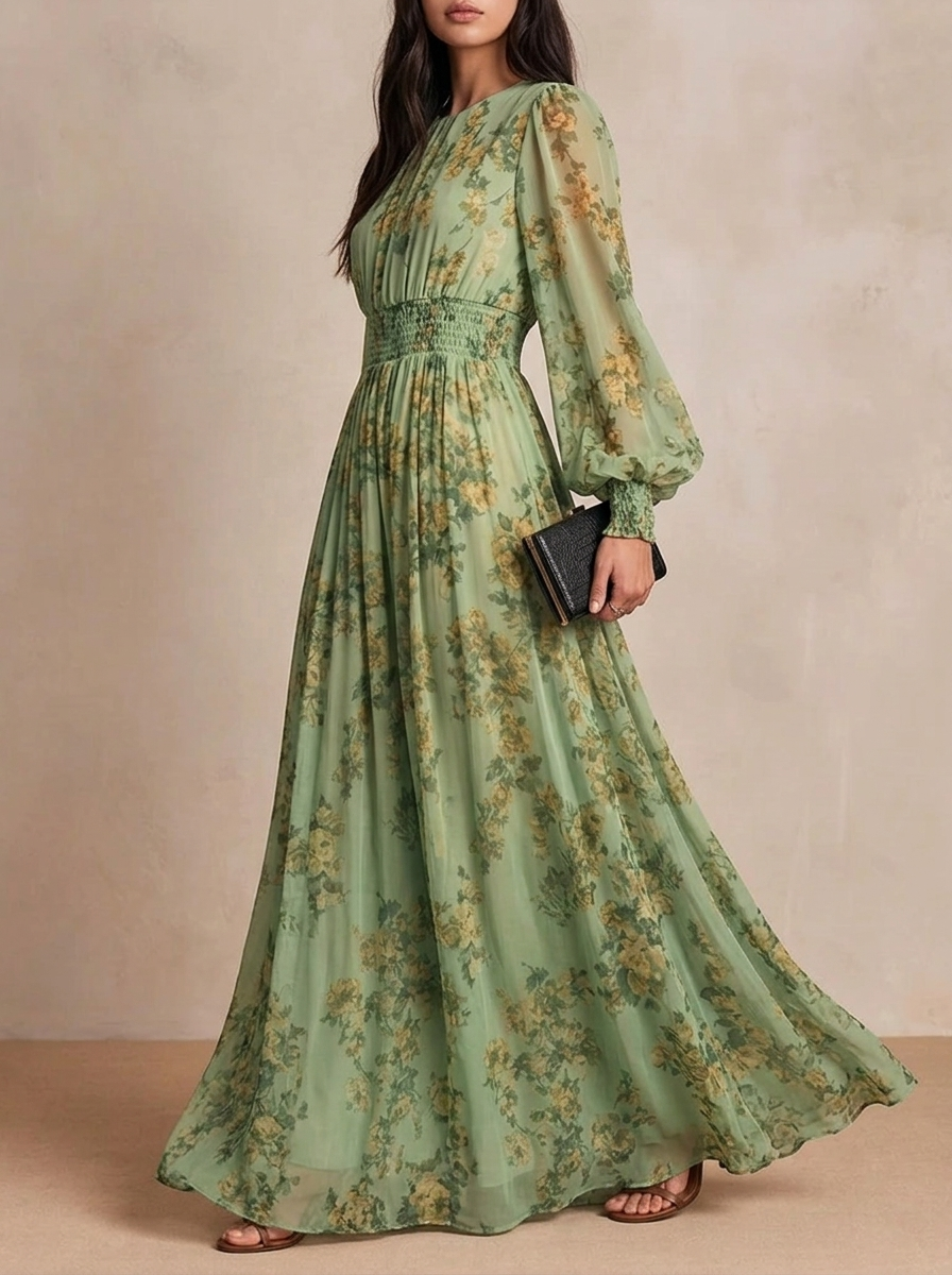 Kelsa Maxi Dress three-quarter angle