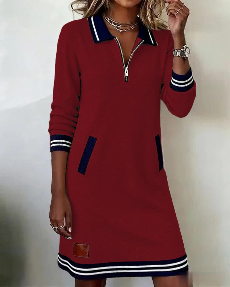 Gwen - Lapel Collar Midi Dress