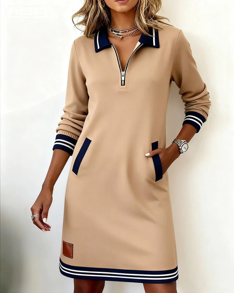 Gwen - Lapel Collar Midi Dress