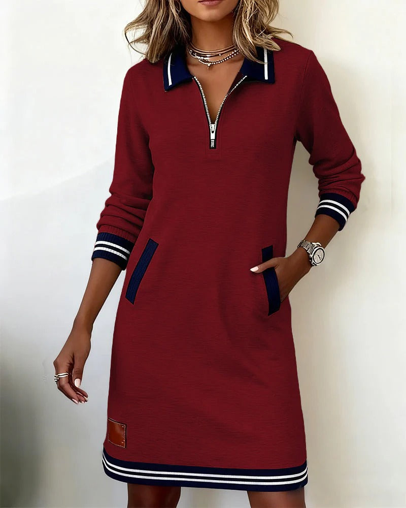 Gwen - Lapel Collar Midi Dress