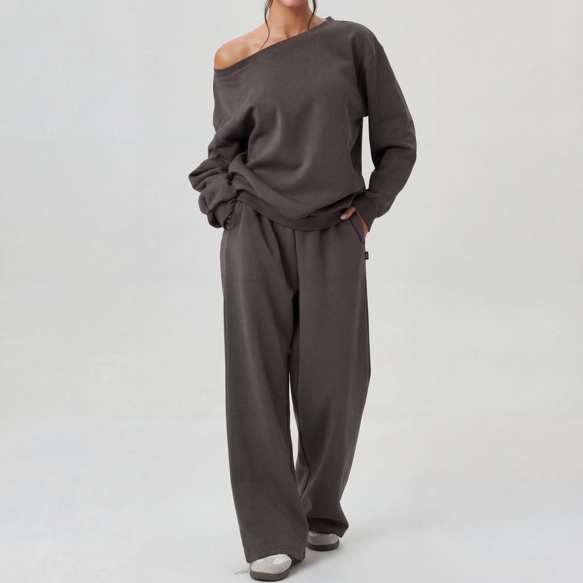 NELIA™ - Casual One-Shoulder Long Sleeve Two-Piece Set